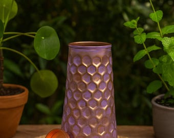 Botella de agua de cobre hecha a mano – Botella de cobre ayurvédica con tapa