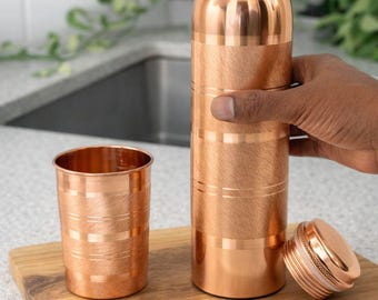 Handmade Copper Water Bottle: Ayurvedic Wellness, Leak-Proof (950ml)
