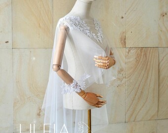 Lace Wedding Cape for Bride, Perfect Wedding Dress Accessory, Bridal Cape for Wedding Day
