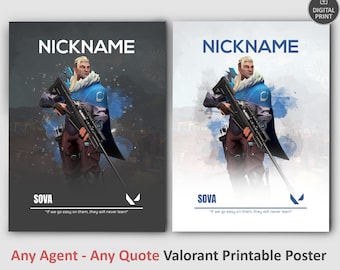 Personalized Valorant Sova Poster, Custom Gamer Wall Art (Digital Download)
