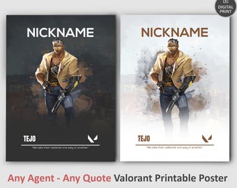 Custom Valorant Tejo Poster: Personalized Game Room Wall Art (Digital Download