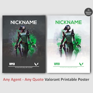Personalized Valorant Poster, Custom Viper Gaming Decor, Game Room Wall Print, Viper Gift, Video Game Poster, Printable Gamer Wall Art
