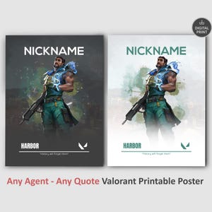 Personalized Valorant Poster, Custom Gaming Decor, Game Room Wall Print, Gamer Gift, Video Game Poster, Printable Character Wall Art