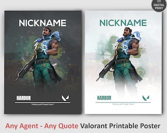 Personalized Valorant Character Poster, Custom Gaming Room Decor (Digital Print)