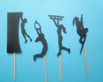 Obstacle Course Girl Cupcake Toppers: Warrior Party Decor