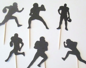 Football Cupcake Toppers, Ball Player Die Cuts,  Birthday Party Decor Food Picks, Donut Pick, Color Options