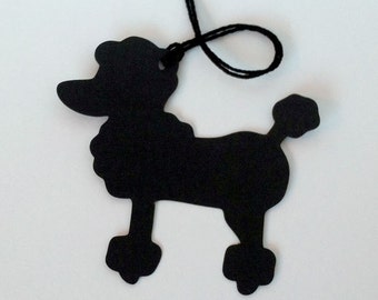 Poodle Tag, French Poodle Die Cut, Shaped Hang Tag, Party and Gift Decor, Paris France Theme, 50's Theme, Color Options, Set of 10