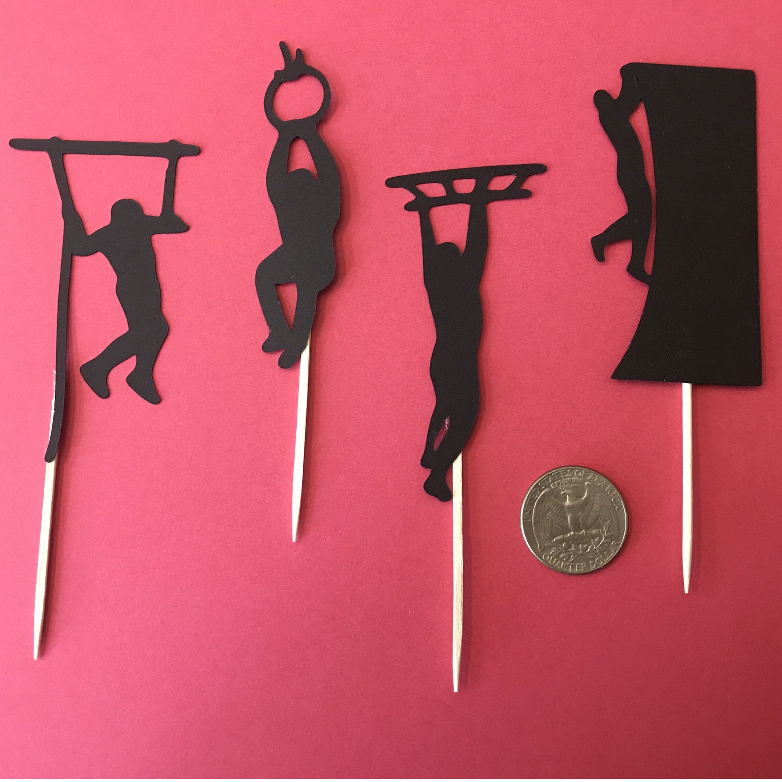 Course Topper Sticker Obstacle Course Cupcake Toppers, Warrior Competition Die Cuts, Warped ...