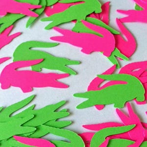 Alligator Confetti, Crocodile Confetti, Reptile Party Decor, Die Cut Kids Birthday Scrapbook Card Making, Crickey Creatures