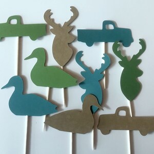 Ducks, Bucks, Trucks Cupcake Topper Die Cuts, Birthday or Retirement Party, Snack & Food Pick image 3