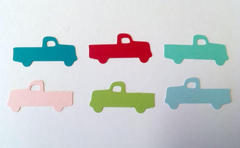 Pickup Confetti, Wedding, Baby Shower, Blue Truck Party Decor, Old Truck Table Sprinkles, Scrapbook, Card Making Color Options Bild 1