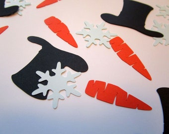 Snowday Snowman Confetti, Carrot Nose, Top Hat, Snowflake, Table Sprinkles, Christmas Magic, Whimsical Winter, Build a Frozen Snowman Party