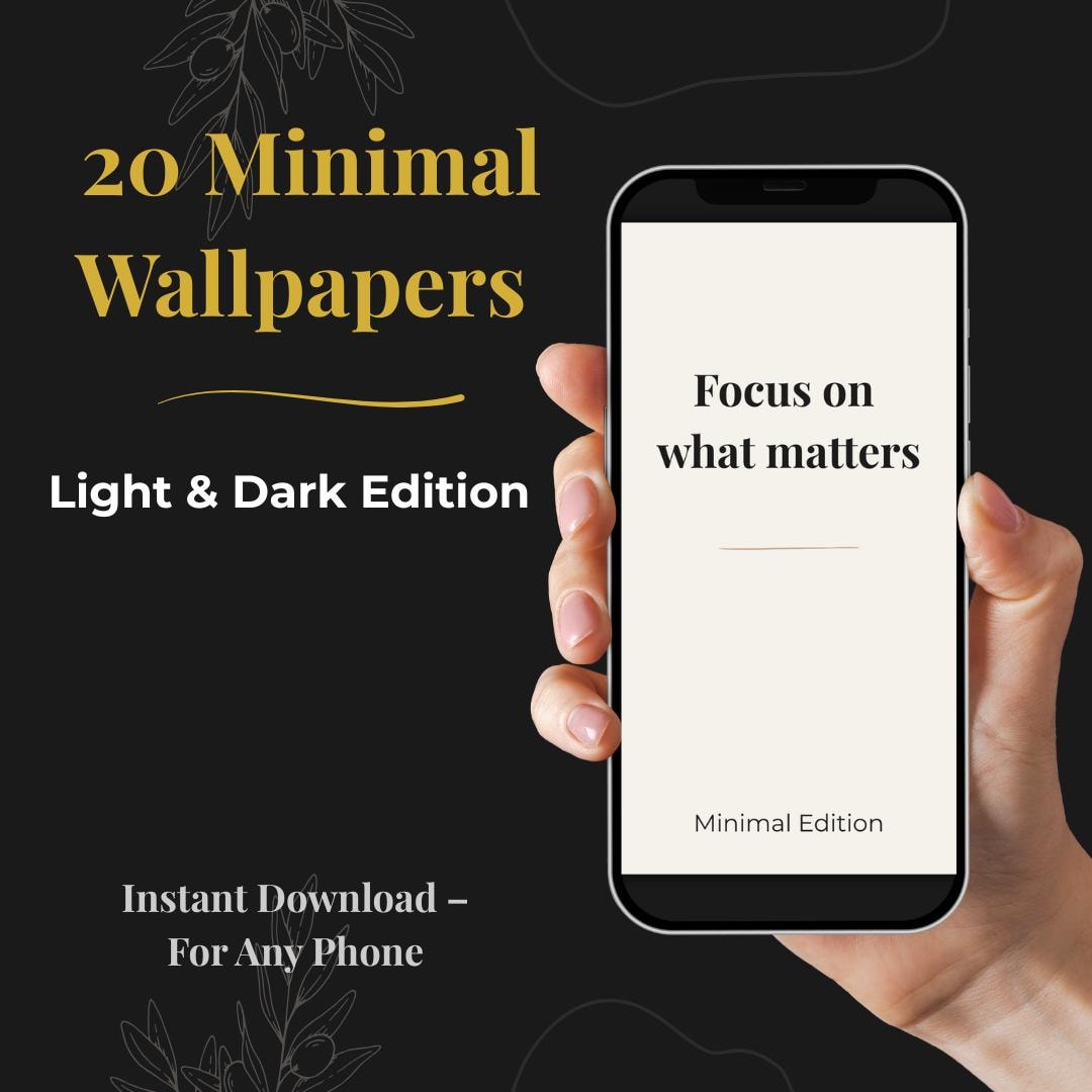 Minimalist Phone Wallpapers: Calming Light & Dark Lock Screen Art ...