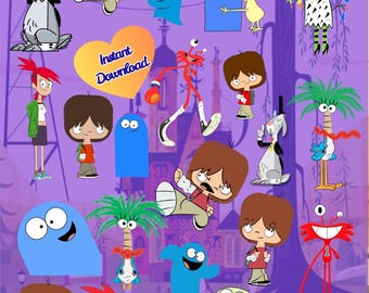 Fosters Home Imaginary Friends PNG JPG PDF Cartoon Digital File Bundle Instant Download Clipart