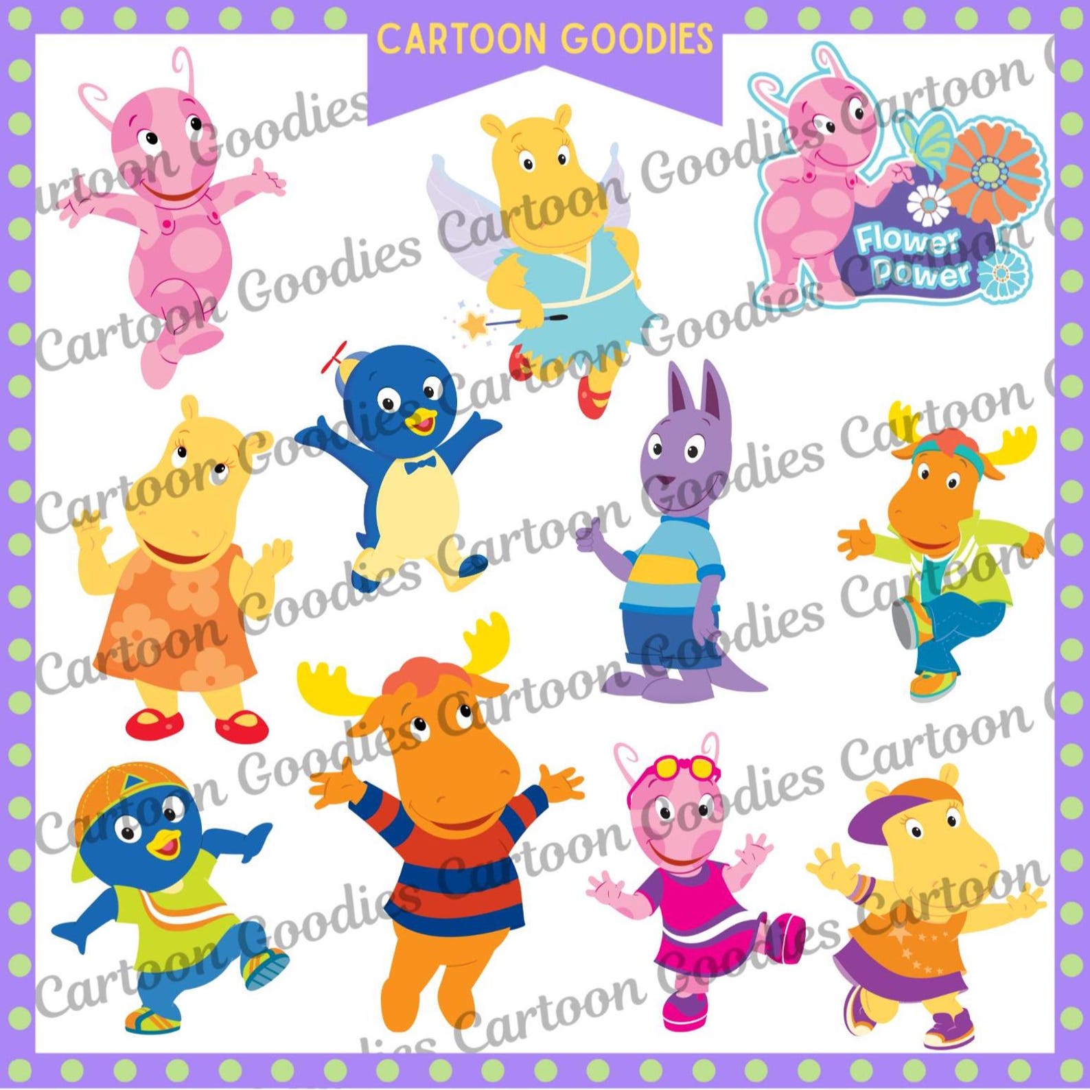 Backyardigans Pdf Backyardigans Clipart Bundle: Cartoon JPG PNG PDF Digital Files - Etsy