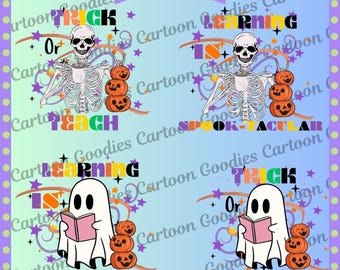 Spooky Teacher Halloween Clipart Bundle (PNG JPG PDF Doc Digital Download)
