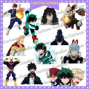 MHA Anime Bundle Files Party PNG Pdf JPG Doc designs for projects Instant Download. For projects and parties High Quality Clipart