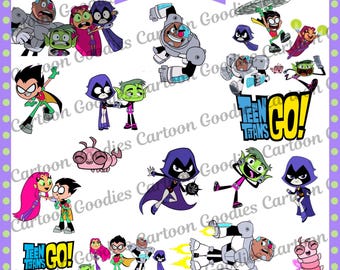 Teen Titans Go  PNG JPG PDF Cartoon Digital File Bundle . Instant Download. Clipart Birthday.