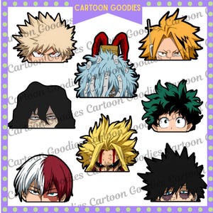 MHA Sticker Instant Download.  Anime Bundle Files Party PNG Pdf JPG Doc designs for projects For projects and parties High Quality Clipart