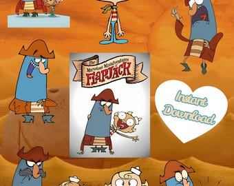 Misadventures Of Flapjack PNG JPG PDF Cartoon Digital File Bundle . Instant Download. Clipart Birthday.