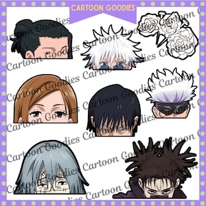 JJK Sticker Instant Download.  Anime Bundle Files Party PNG Pdf JPG Doc designs for projects For projects and parties High Quality Clipart