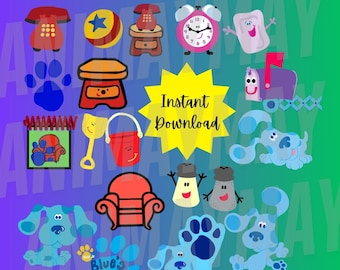 Blue Clues Designs Bundle: PNG JPG PDF Doc Files (Digital Download)
