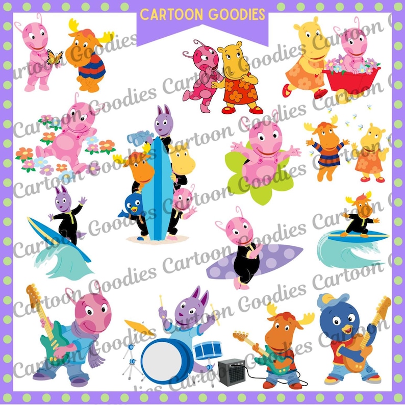 Backyardigans Pdf Backyardigans Clipart Bundle: Cartoon JPG PNG PDF Digital Files - Etsy