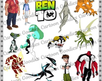 Ben 10 PNG JPG PDF Cartoon Digital File Bundle . Instant Download. Clipart Birthday.
