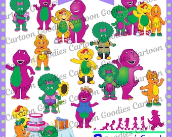 Barney and Friends PNG JPG PDF Doc Cartoon Digital File Bundle . Instant Download. Clipart Birthday