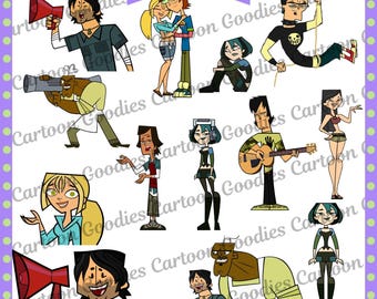 Total Drama Island Clipart Bundle: Cartoon PNG JPG PDF (Digital Download