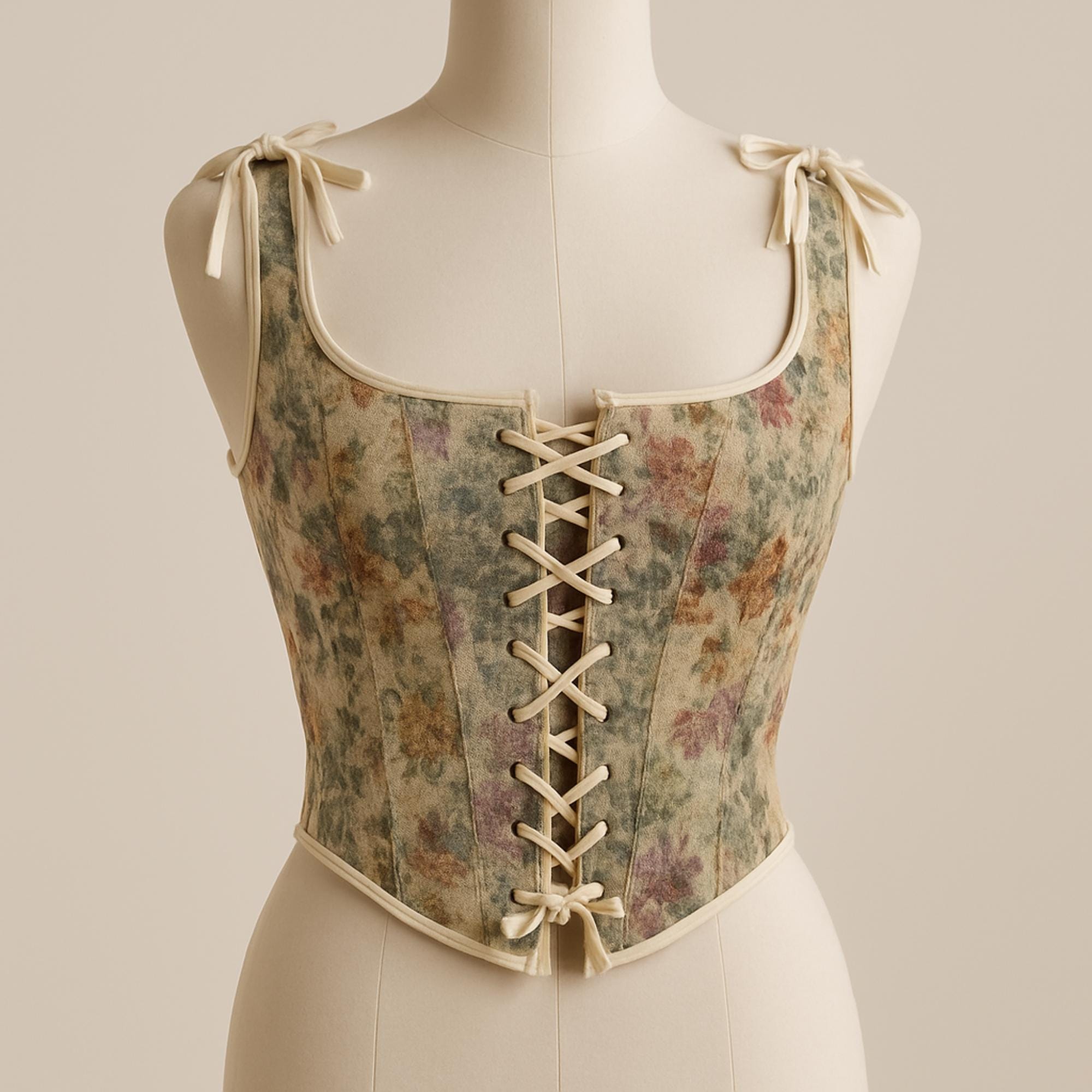 XDGBGFN Cintura corsetto rinascimentale, stile palazzo medievale, stampata per donna e ragazza, aderente, verde, 77