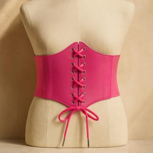 Corset Top Waist Underbust Belt Genuine Leather Lace Up Front Waist Cincher Gothic Renaissance Costume Accessory for Women Outfit Look