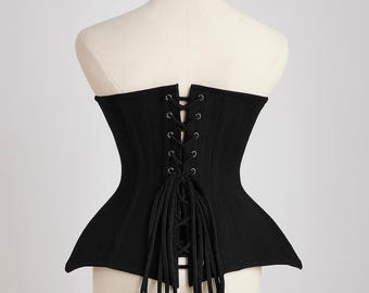 Black Velvet Overbust Corset | Women's Waist Training Steel Boned Corset | Velvet Black Corset | Shaping, Slimming, Body Sculpting Corset