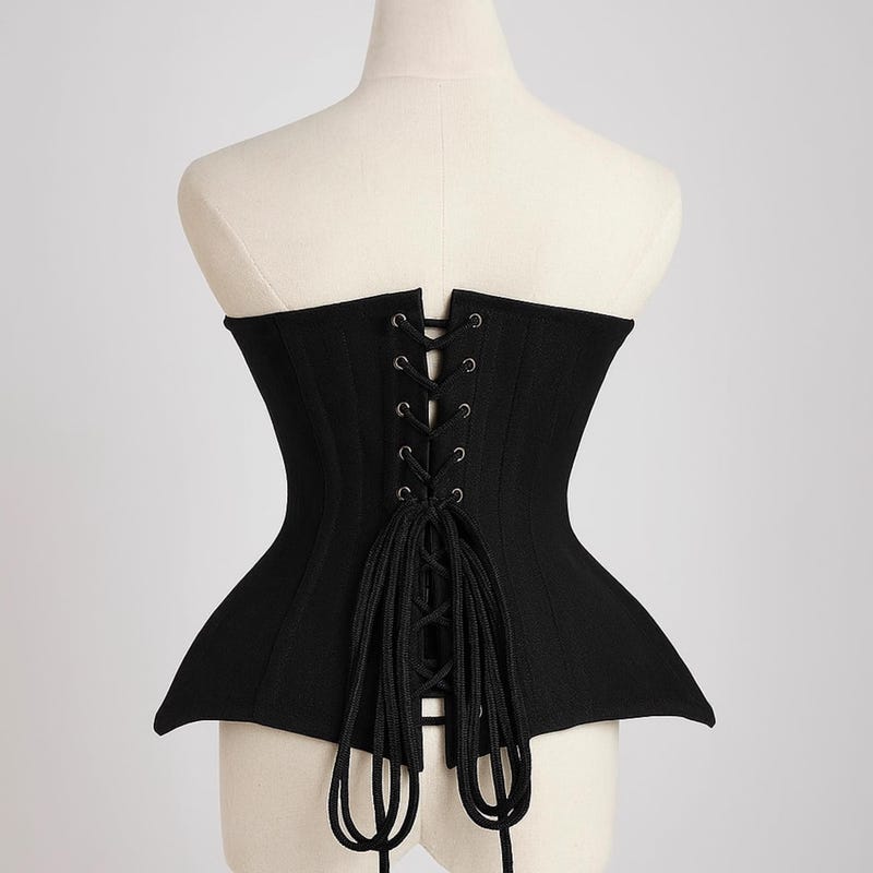Jini Elegant Black Velvet Overbust Corset