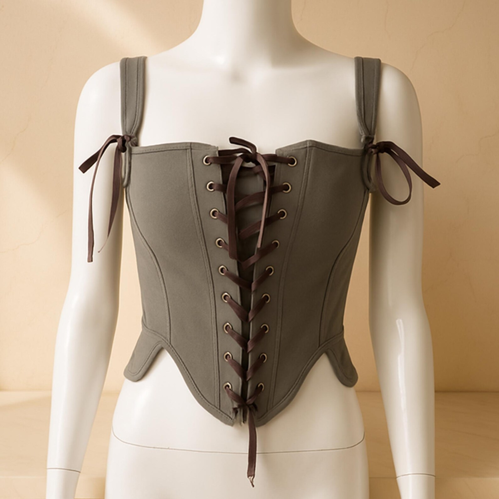 Black Renaissance Corset Top | Lace up Medieval Bustier Cami ...