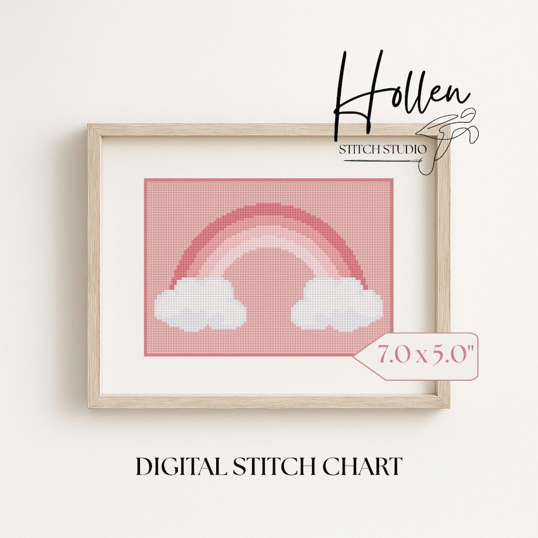 Digital Stitch Pattern | Pink Rainbow | Instant PDF Download | Cross ...