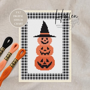 Digital Stitch Pattern | Stacked Pumpkins | Instant PDF Download | Cross Stitch | Needlepoint