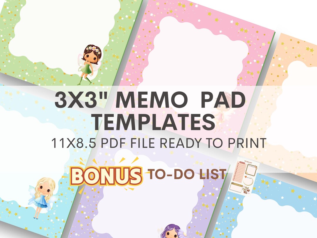 Fancy Notepad Pdf Enchanted Fairy Notepads – Printable 3x3 Notepad PDF | Pastel Fairy ...