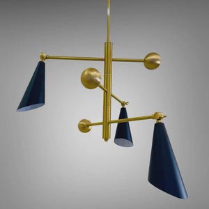 Modern Three Arms Raw Brass Sputnik Chandelier Mid Century Modern  Decor Light Brass Finish Bedroom Lights Fixture By ABL