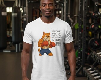 Funny Gym Cat-T-shirt: motiverend workout-T-shirt voor kattenliefhebbers