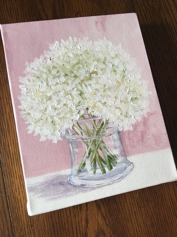 White Hydrangeas in the Pink Room