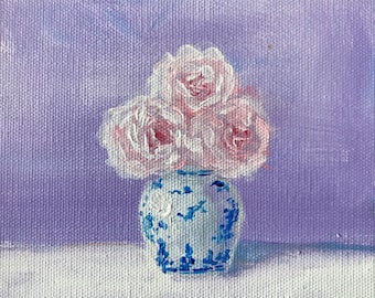 Pink Roses in Jar