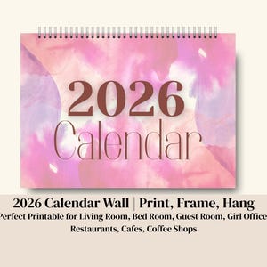 Calendario 2026 para Amantes del Ganchillo • PDF Imprimible • US Letter Horizontal • Planner Digital con Notas