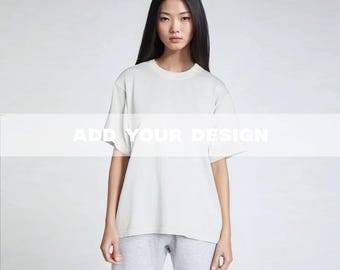 Mockup della t-shirt Lunar Rock di Lane Seven LS16005, mockup da donna, mockup di abbigliamento di alta moda