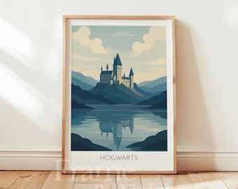 Wizard Castle Poster Digital Download | Magic School Travel Print | Enchanted Castle Wall Art | Geek Gift | Printable Instant Download