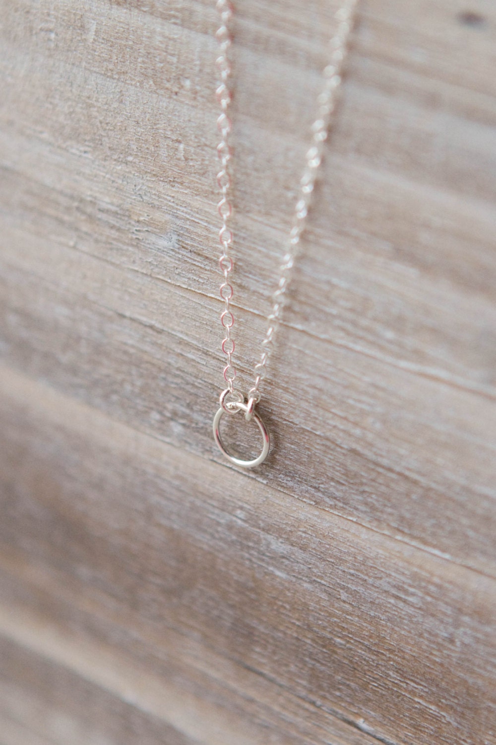Tiny Eternity Circle Necklace Sterling Silver Simple