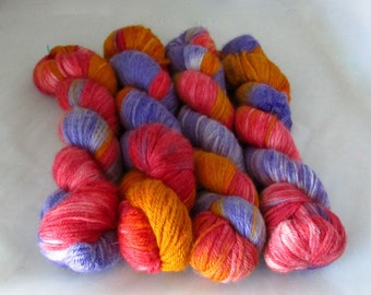 Alpaca, Silk, Merino Yarn, Hand Dyed (APE18)