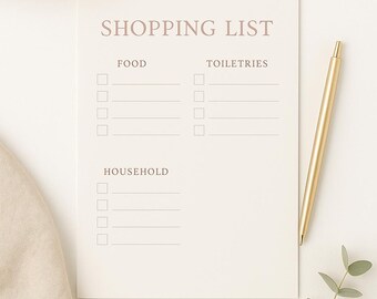 Minimalist Shopping List Printable Grocery List PDF