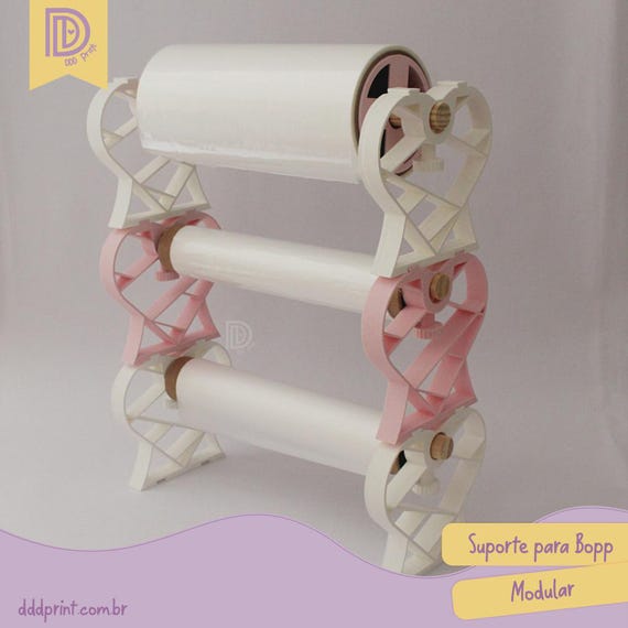 Suporte Modular para Rolos (BOPP, Vinil, Papel) em Formato de Coração - Arquivo STL