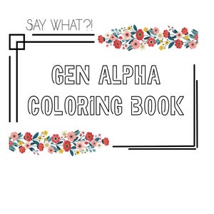 Gen Alpha Slang Coloring Book – Printable Teen & Kid Trendy Sayings – Digital Download